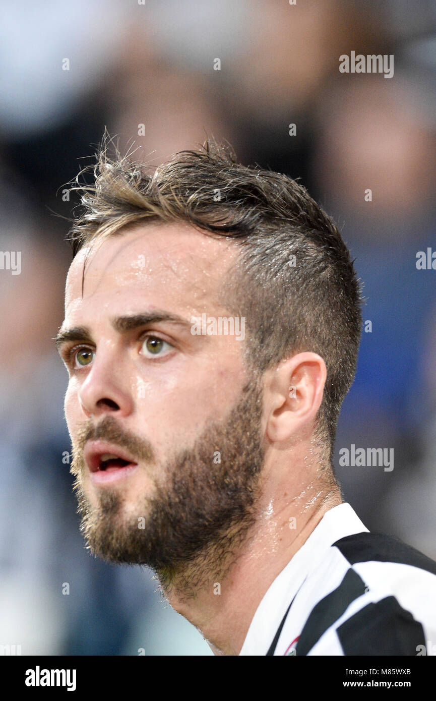 Turin, Italy. 14 March, 2018. Miralem Pjanic (Juventus FC),during the Serie  A football match between Juventus FC and Atalanta BC at Allianz Stadium on  14 March, 2018 in Turin, Italy. Credit: Antonio