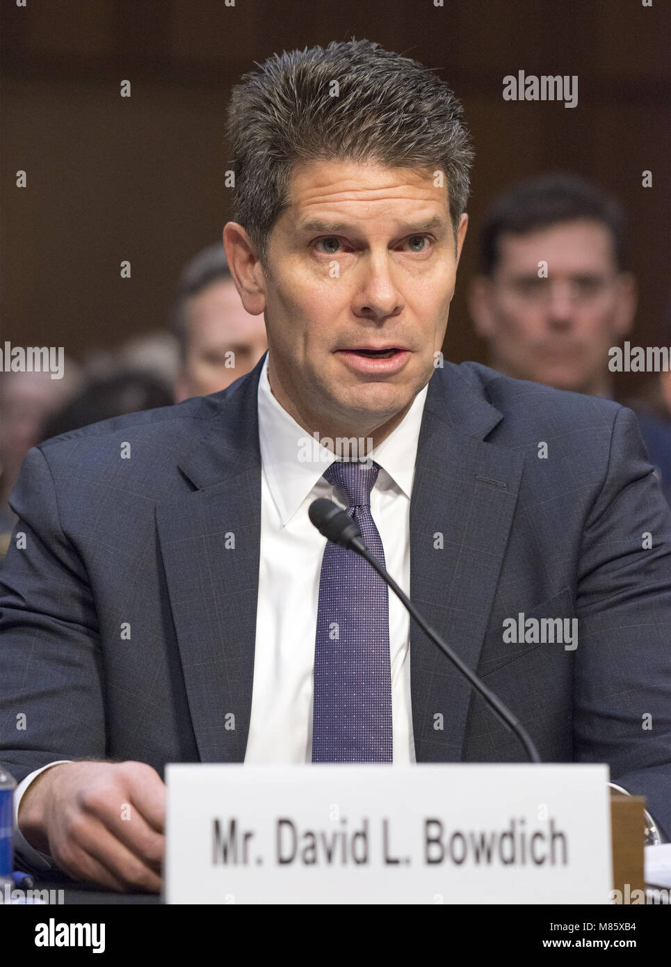 Washington, District of Columbia, USA. 14th Mar, 2018. David L. Bowdich, Acting Deputy Director of the Federal Bureau of Investigation (FBI), testifies before the United States Senate Committee on the Judiciary during ''an oversight hearing to examine the Parkland shooting and legislative proposals to improve school safety'' on Capitol Hill in Washington, DC on Wednesday, March 14, 2018.Credit: Ron Sachs/CNP Credit: Ron Sachs/CNP/ZUMA Wire/Alamy Live News Stock Photo