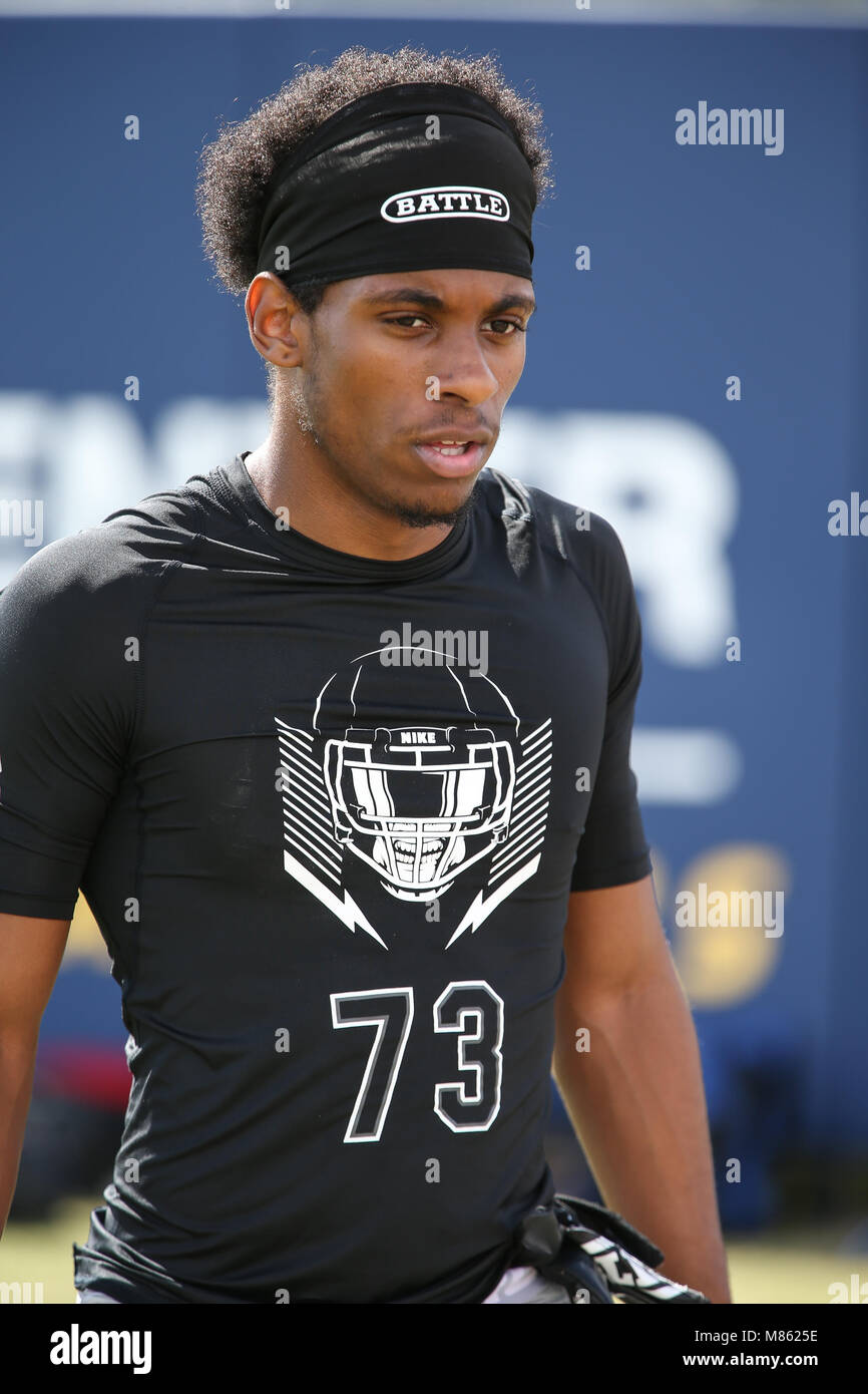 DB La Joya (az) Isaiah Kellum #073 at the Nike Football The Opening  Regional Los Angeles on March 11, 2018 at Chargers Practice Facility. Photo  by Jevone Moore Stock Photo - Alamy