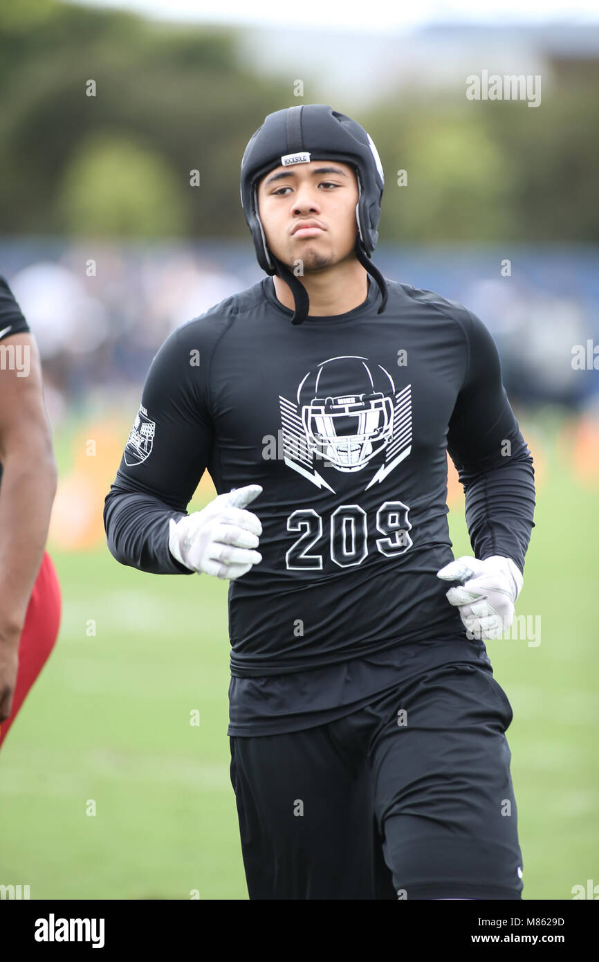LB Citrus Valley Danny Lockhart #209 at the Nike Football The Opening  Regional Los Angeles on March 11, 2018 at Chargers Practice Facility. Photo  by Jevone Moore Stock Photo - Alamy