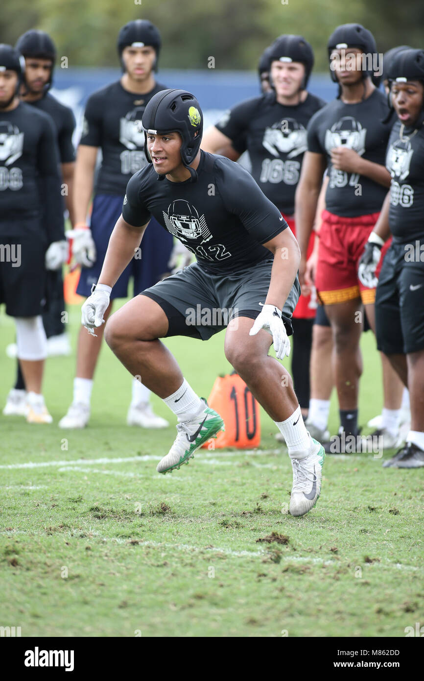 LB Mater Dei Mase Funa #212 at the Nike Football The Opening Regional Los  Angeles on March 11, 2018 at Chargers Practice Facility. Photo by Jevone  Moore Stock Photo - Alamy