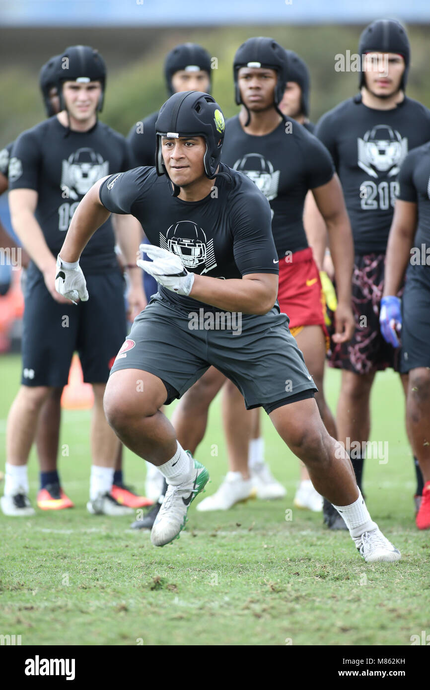 LB Mater Dei Mase Funa #212 at the Nike Football The Opening Regional Los  Angeles on March 11, 2018 at Chargers Practice Facility. Photo by Jevone  Moore Stock Photo - Alamy