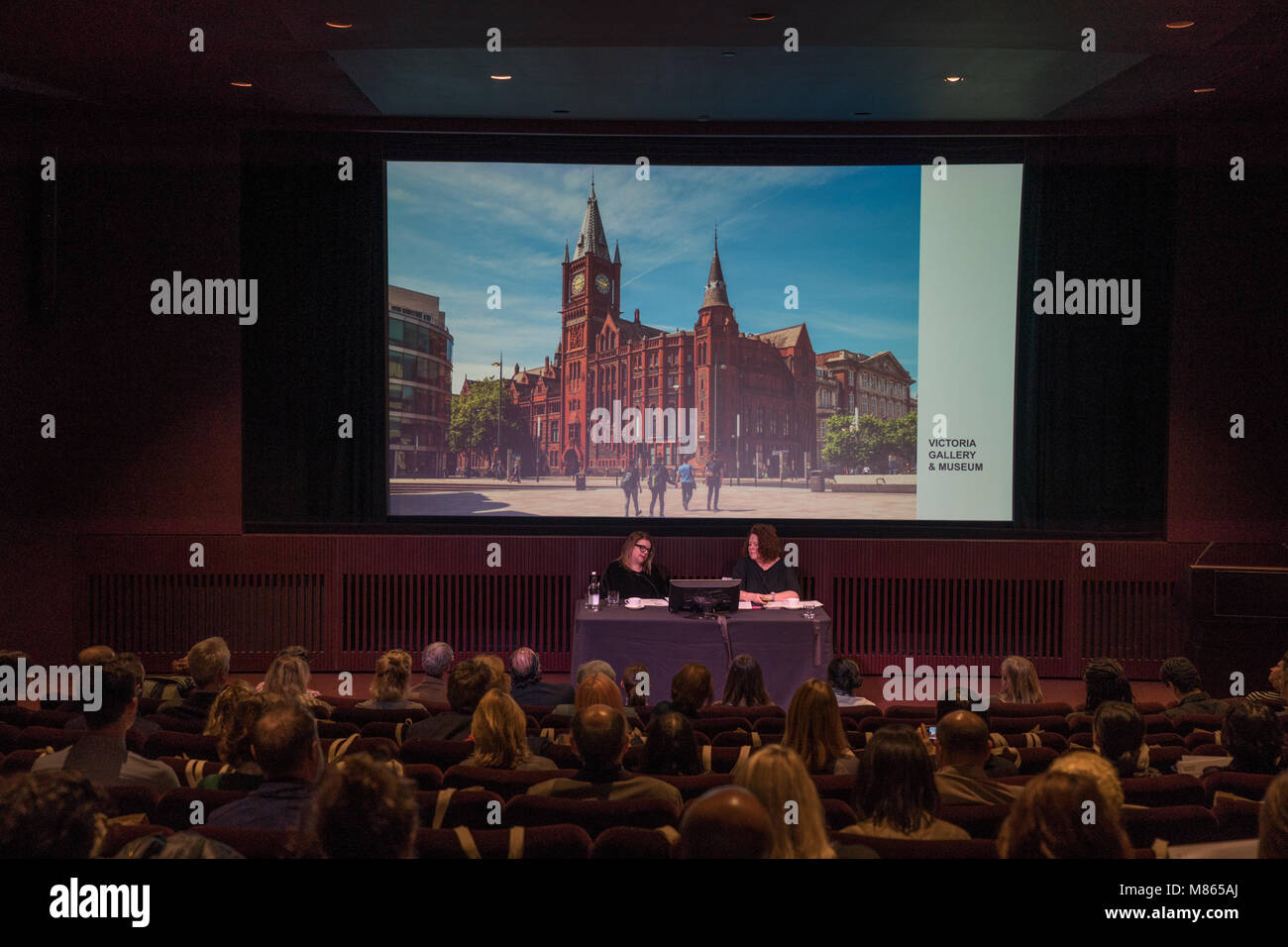 London, UK. 15th March, 2018. Sally Tallant (right), Director of the Liverpool Biennial, and Kitty Scott (co-curator, Liverpool biennial) at the Tate Modern in London for the launch of the programme for the 10th Liverpool Biennial, opening on 14 July 2018 in venues across Liverpool, marking its 20th anniversary. Credit: Roger Garfield/Alamy Live News Stock Photo