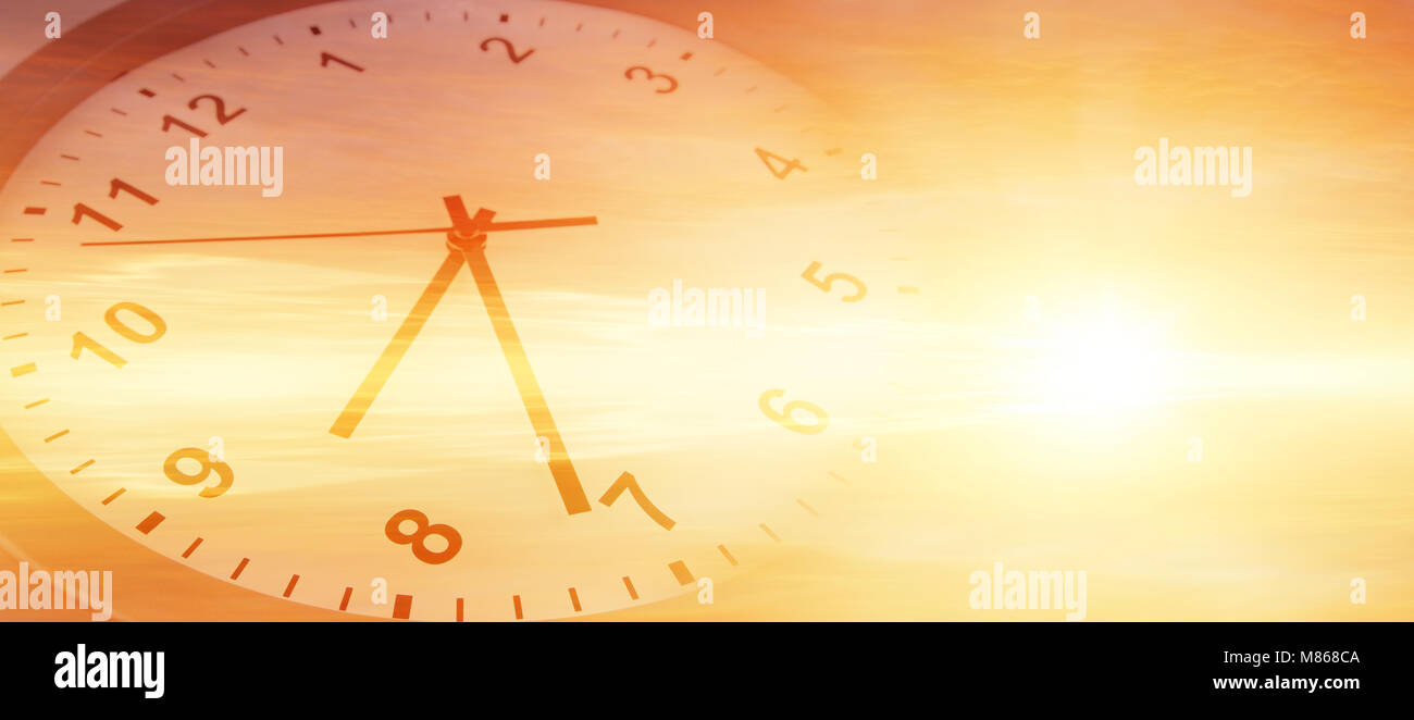 Time Rise Bright Clock face in bright sky. Time passing Stock Photo - Alamy