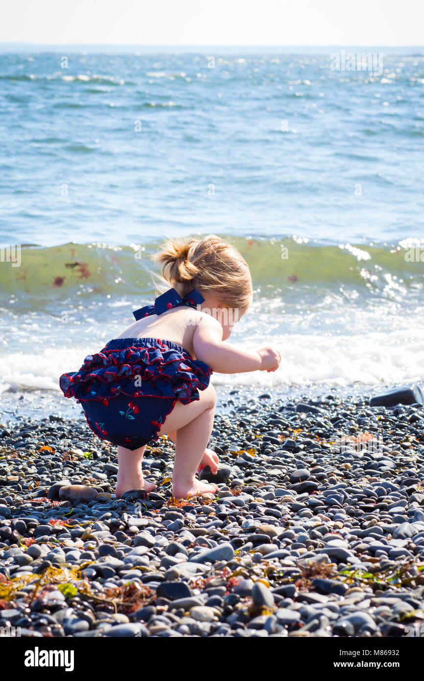 Little Girl Enjoying the Beach Stock Photo