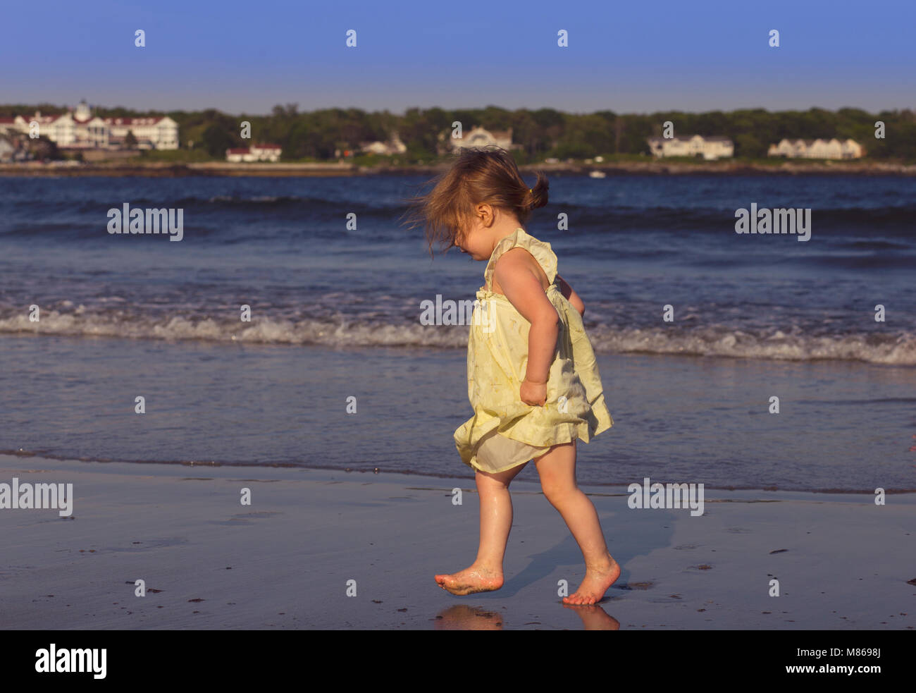 Little Girl Enjoying the Beach Stock Photo