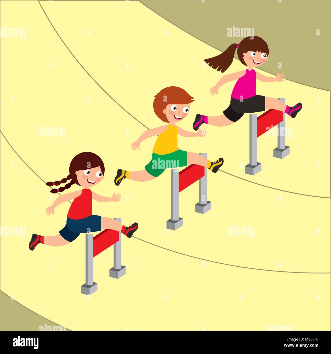 kids sport activity image Stock Vector