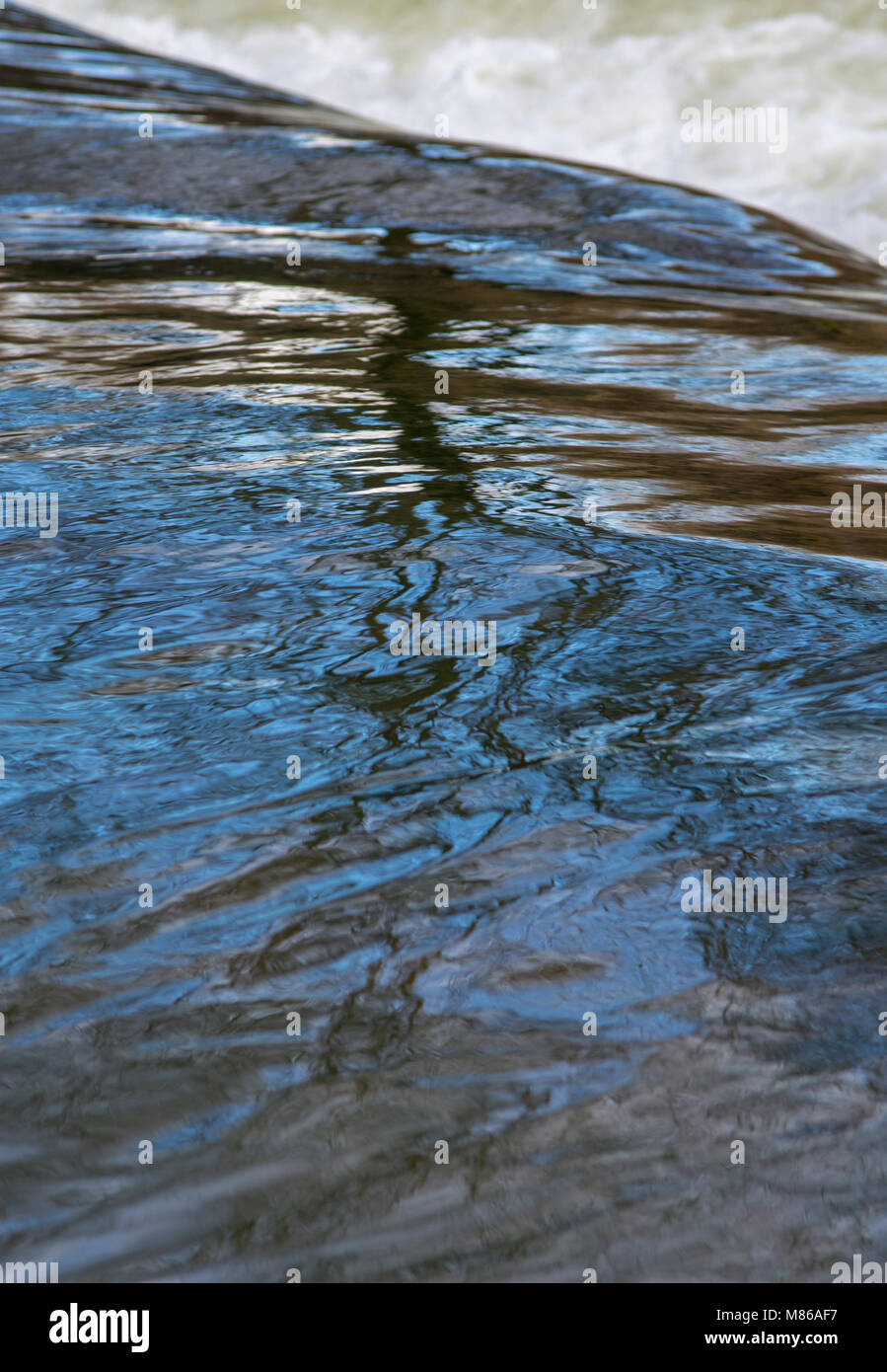 Tree reflected in river water Stock Photo - Alamy