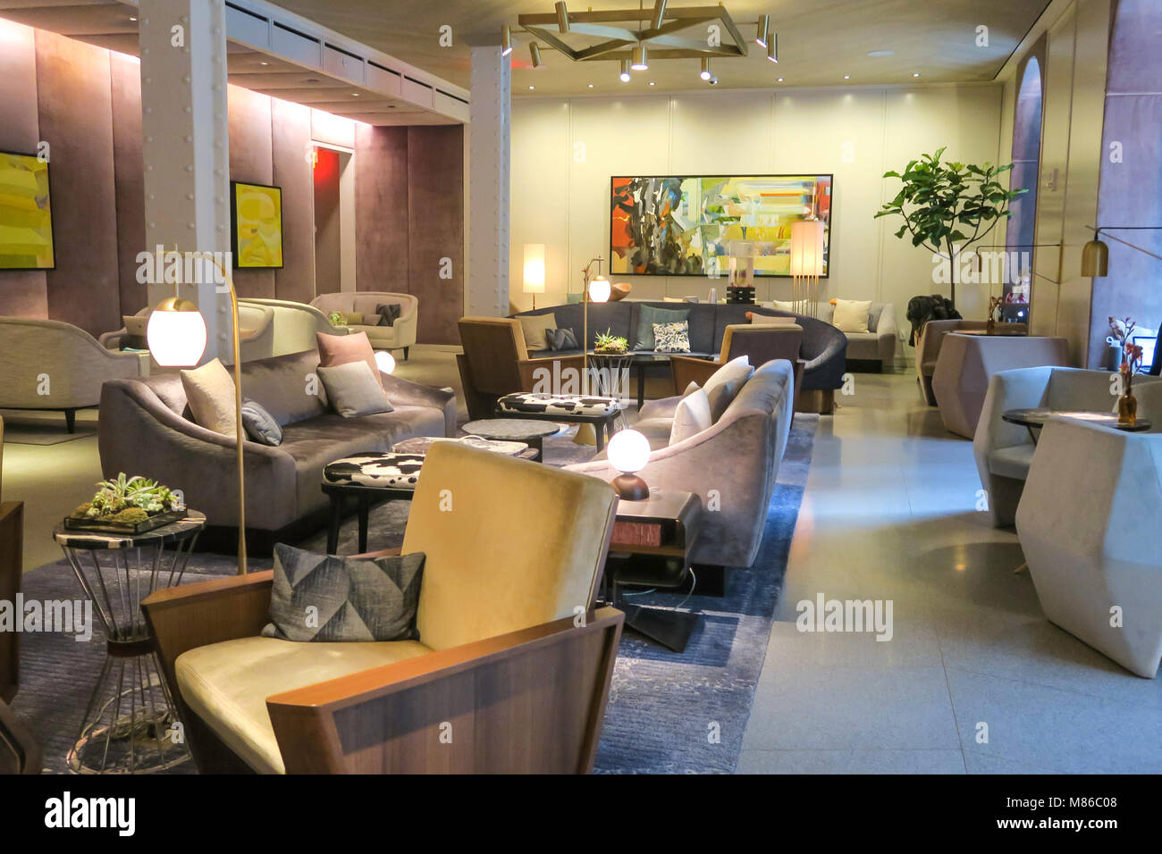 James Hotel Lobby in New York City, USA Stock Photo