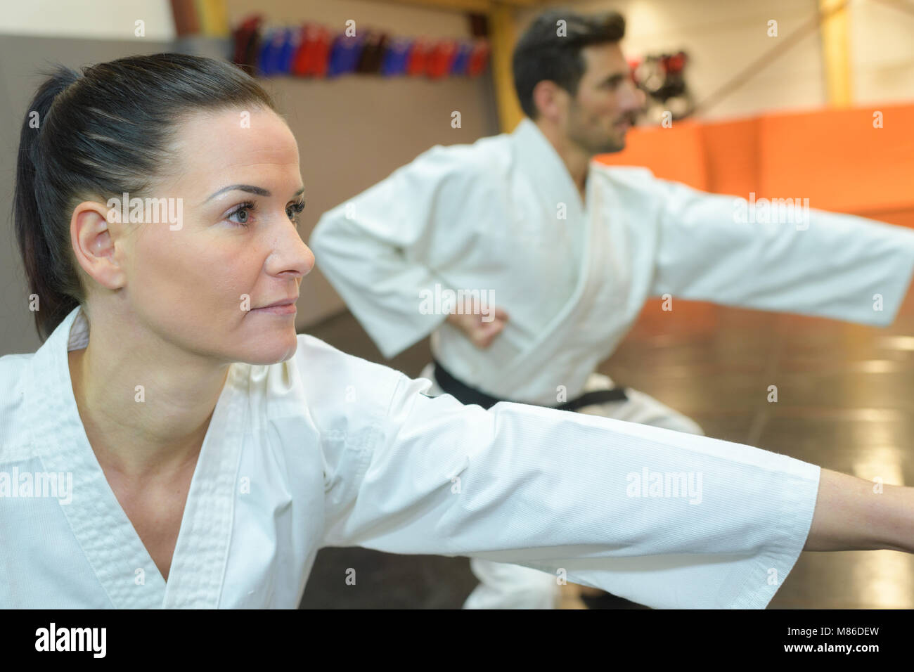 martial arts masters doing a demonstration Stock Photo Alamy