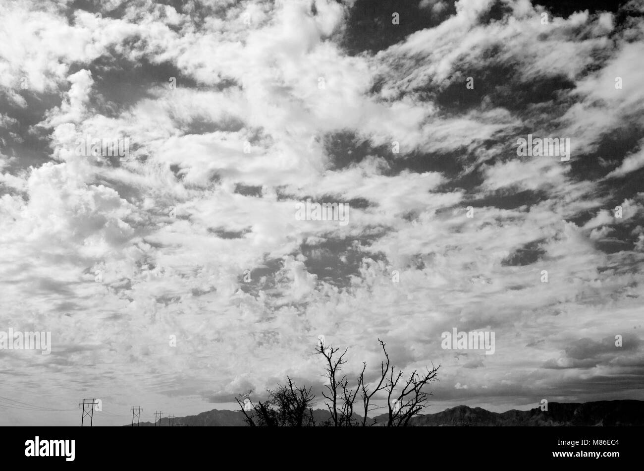 Passing clouds in western sky, US, 2017. Stock Photo