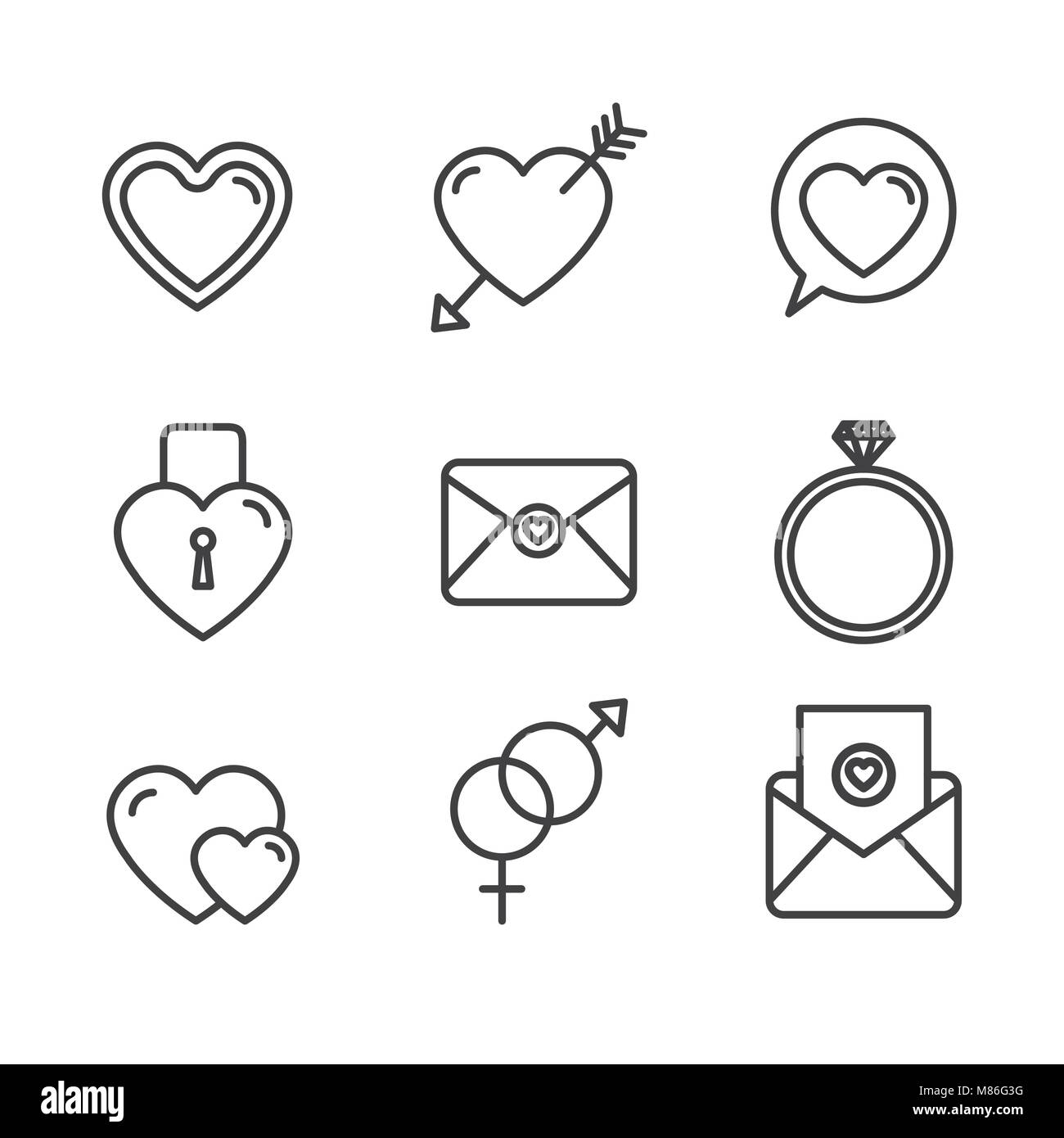 romantic love set icons vector illustration design Stock Vector Image ...