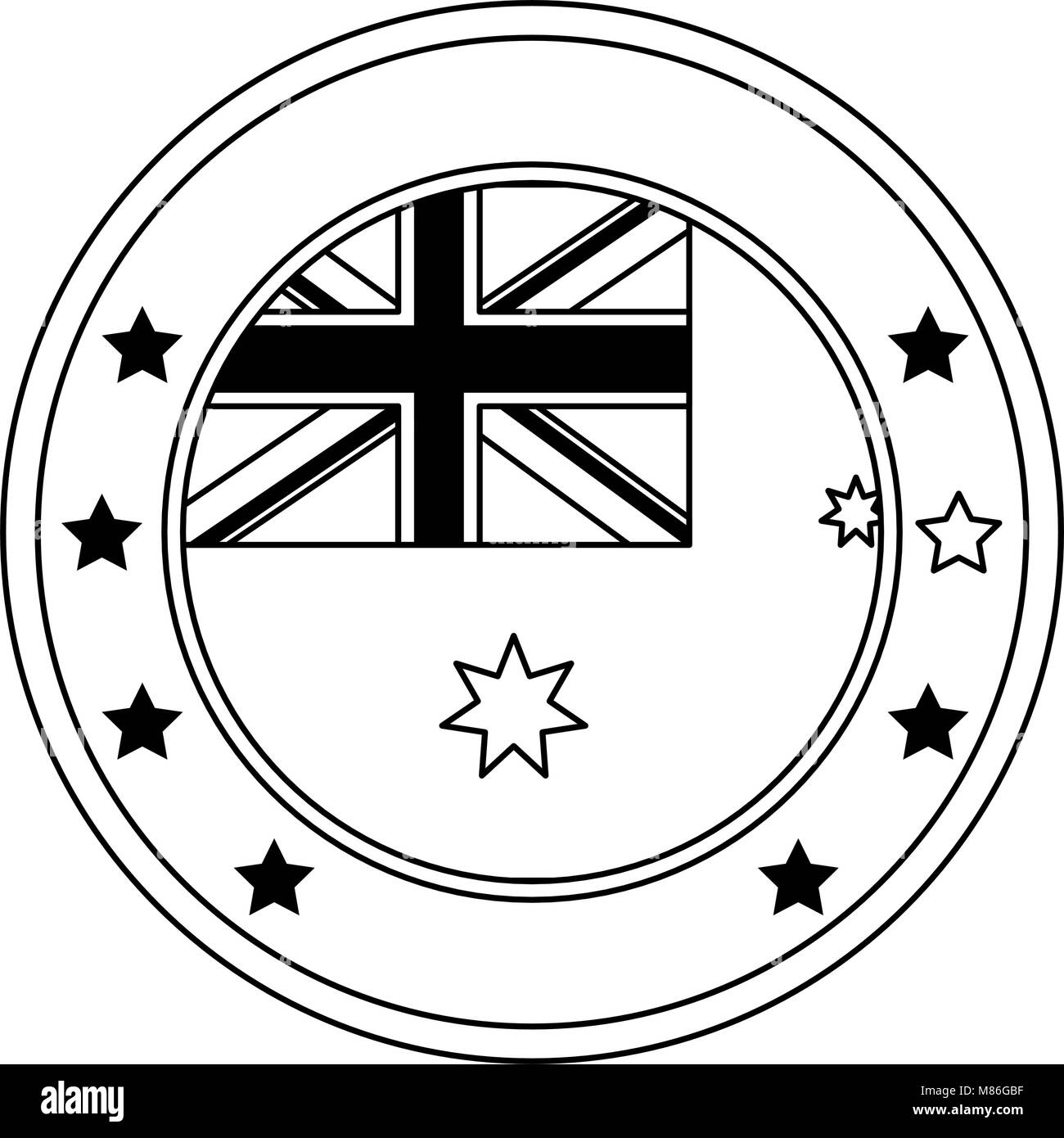 English flag emblem stamp vector illustration design Stock Vector Image