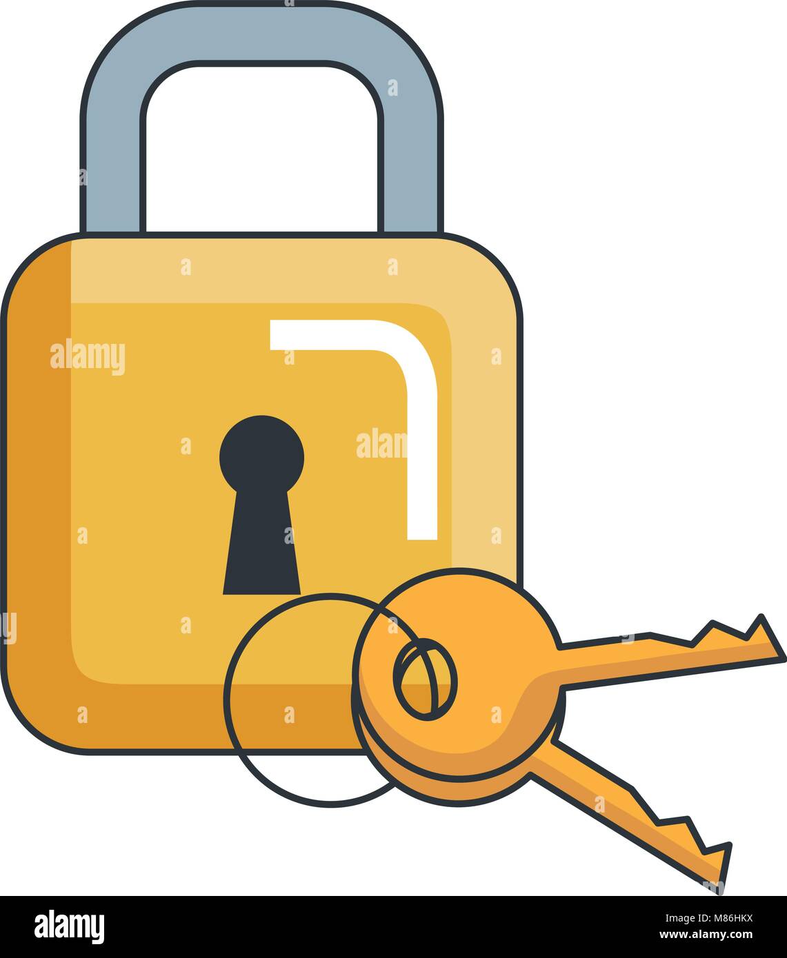safe secure padlock with key Stock Vector Image & Art - Alamy