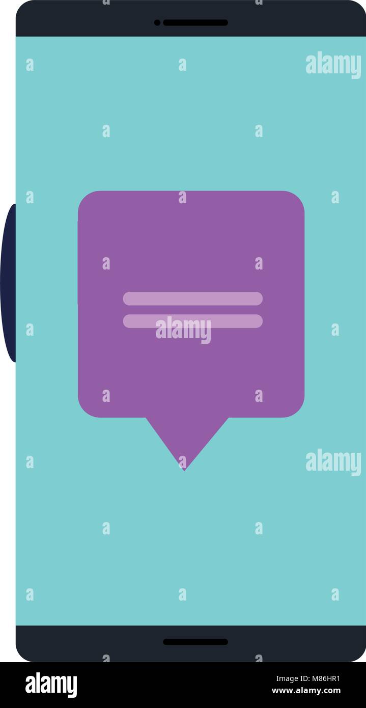smartphone device with speech bubble Stock Vector Image & Art - Alamy