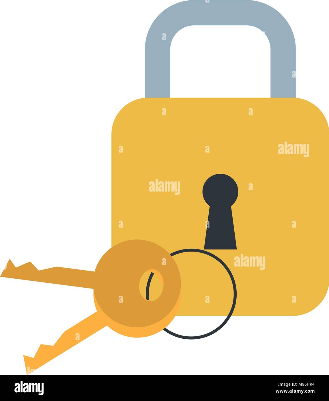 safe secure padlock with key Stock Vector Image & Art - Alamy