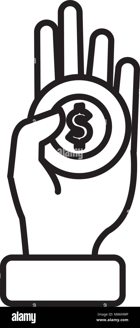 hand with coin money Stock Vector Image & Art - Alamy