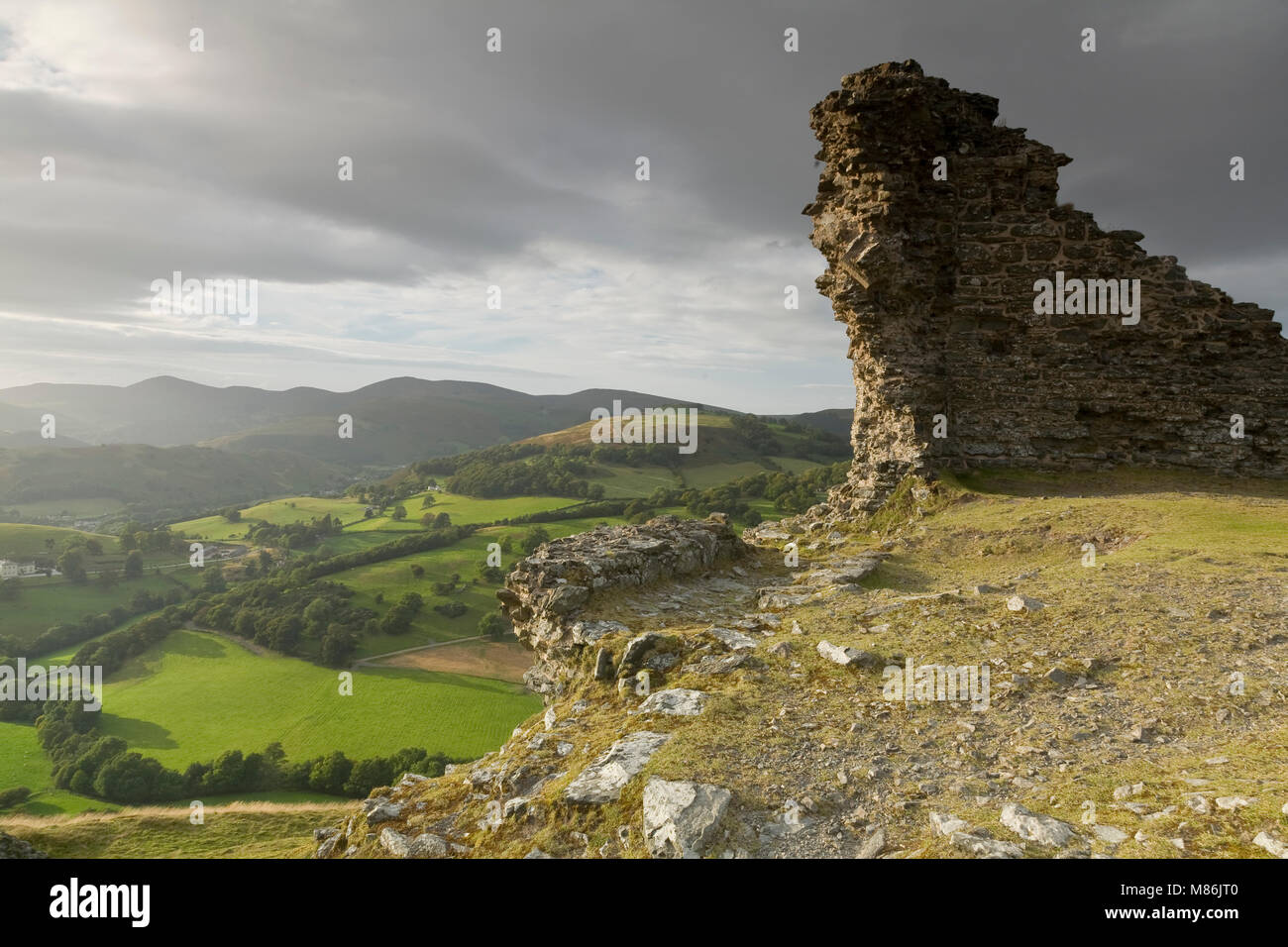 Ruins of Castell Dinas Bran above the town of Llangollen, North Wales Stock Photo