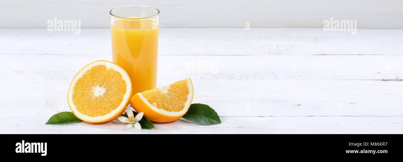 Orange juice oranges copyspace banner fruit fruits fresh drink Stock Photo