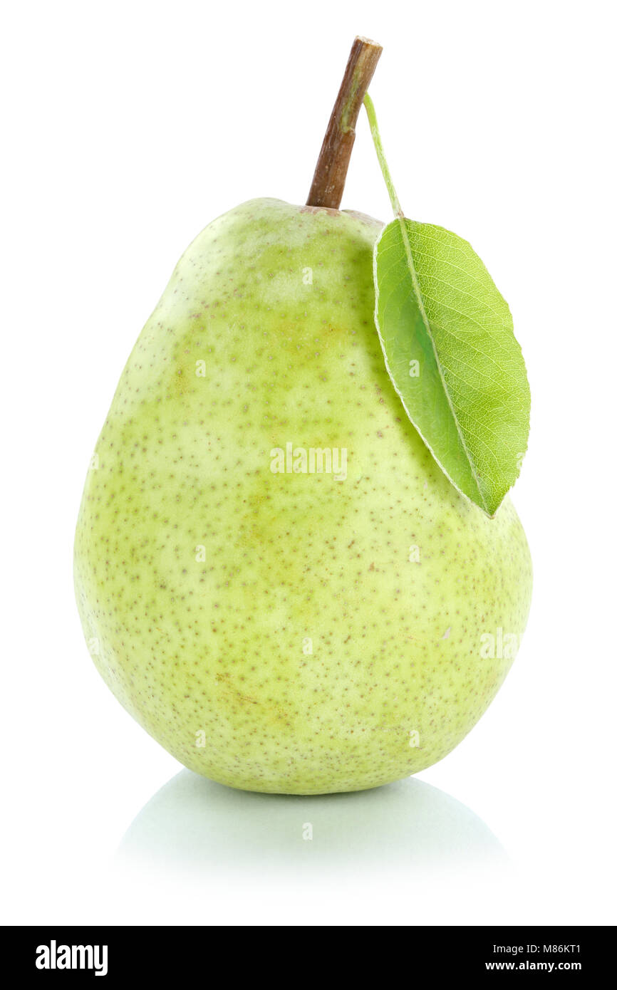 Pear fresh fruit green isolated on a white background Stock Photo - Alamy