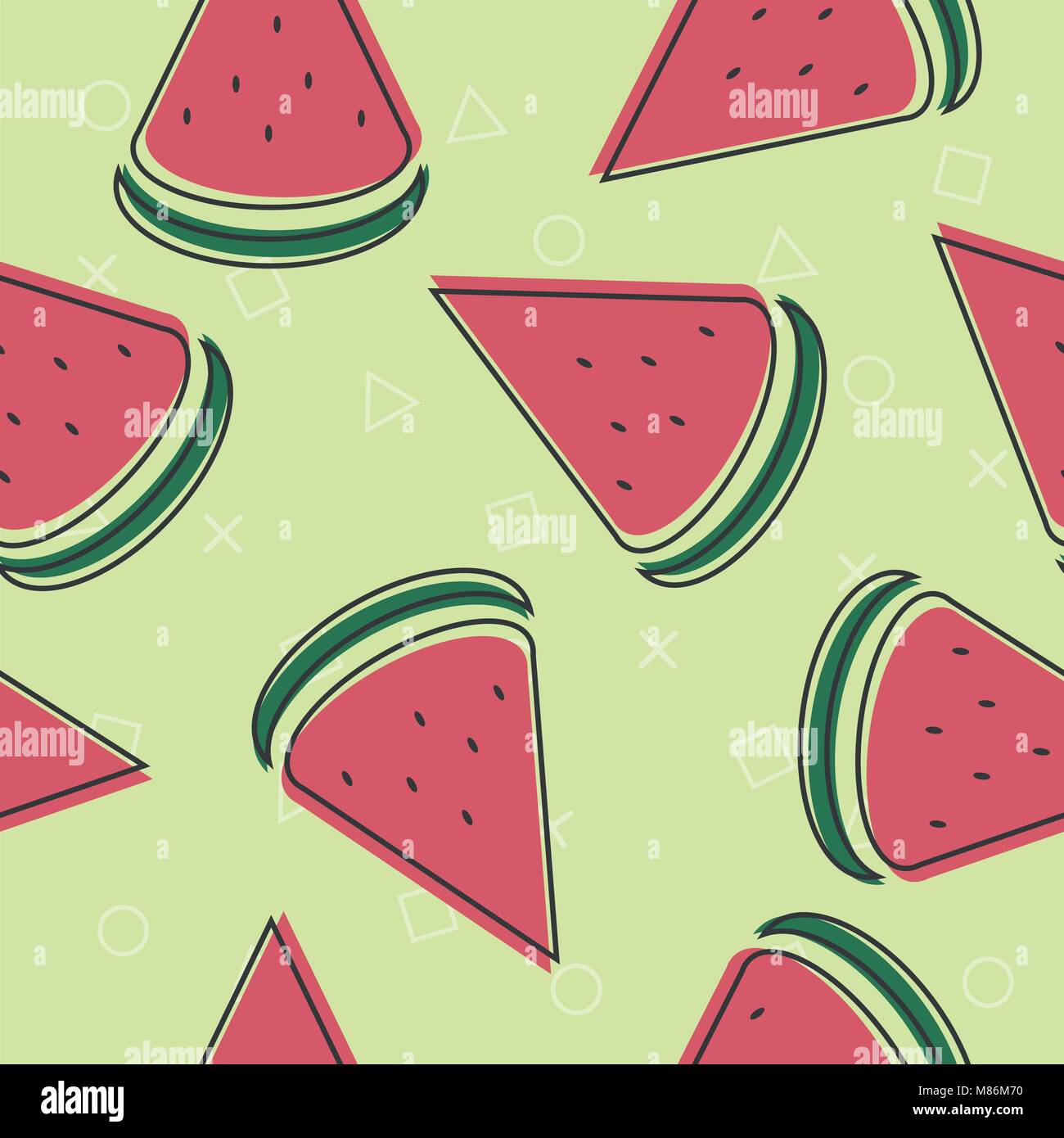 Seamless background with watermelon slices. Vector illustration Stock ...