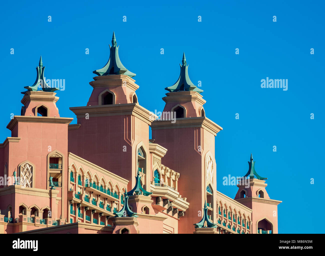 Atlantis The Palm Luxury Hotel, Palm Jumeirah artificial island, Dubai, United Arab Emirates Stock Photo