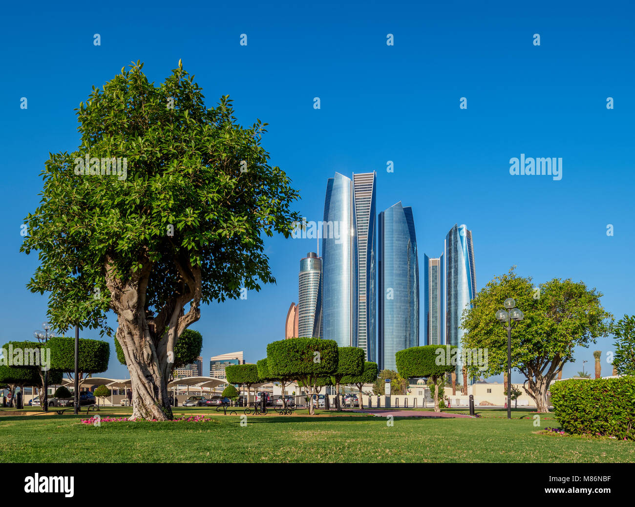 Etihad Towers, Abu Dhabi, United Arab Emirates Stock Photo