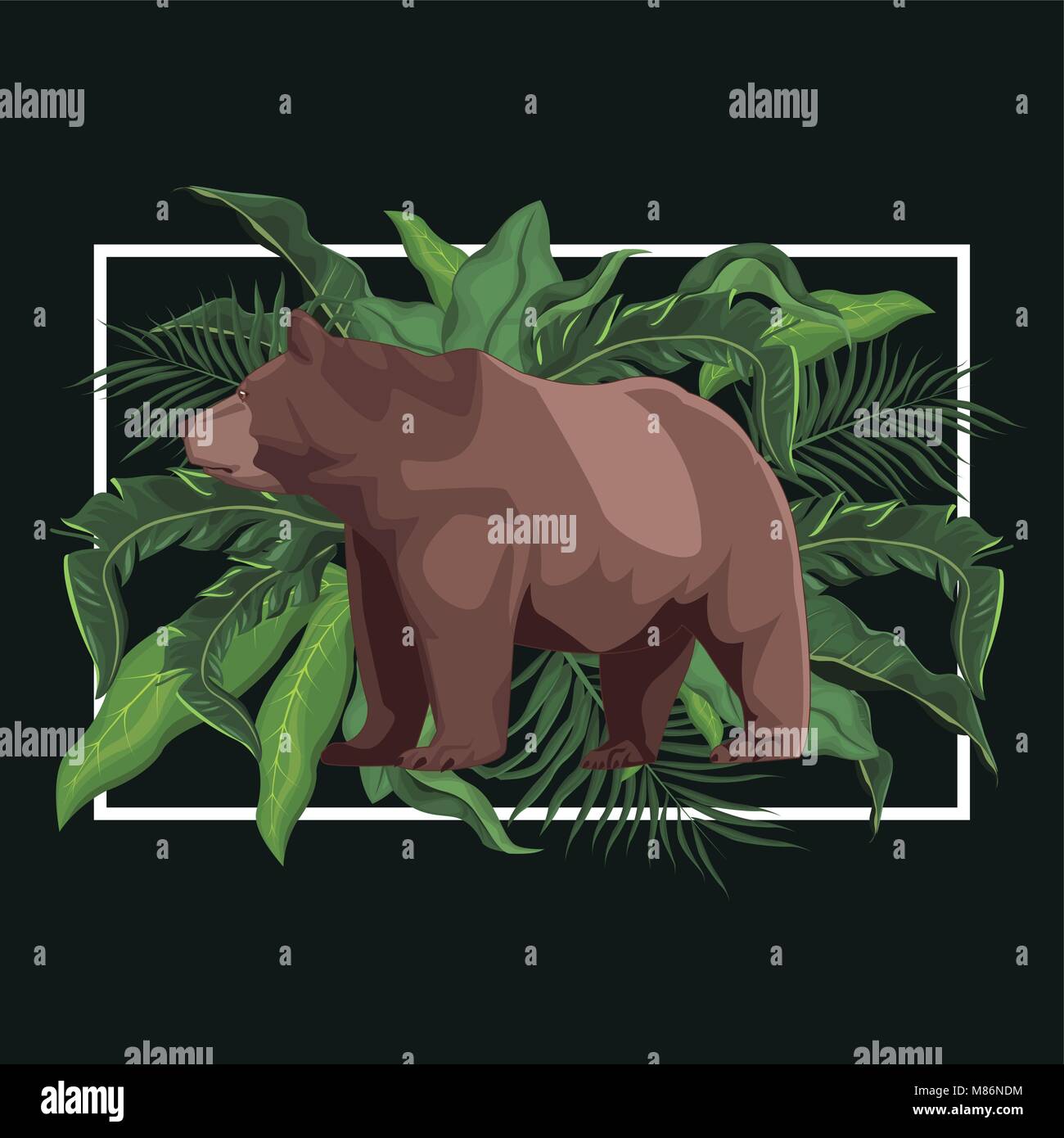 Bear in the jungle vector illustration graphic design Stock Vector ...