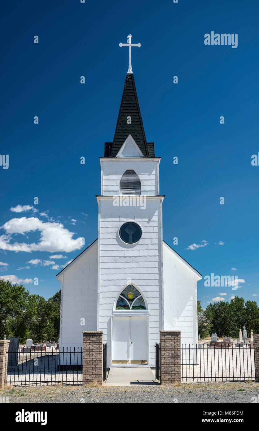 St John The Evangelist Catholic Church of North Boulder Valley, built in 1881 by Irish settlers near Boulder, Montana, USA Stock Photo