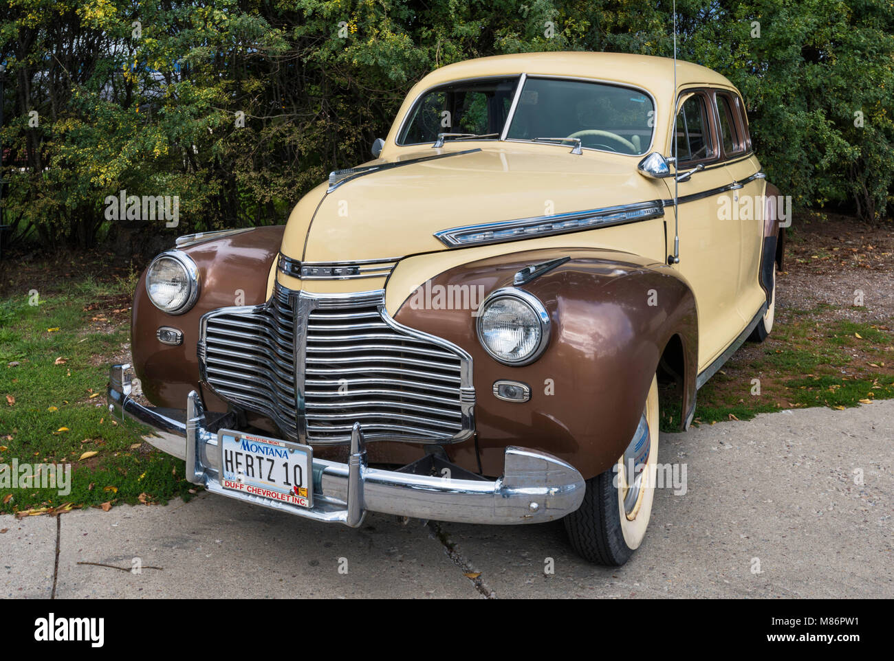 1940s Chevrolet on display in Whitefish, Flathead Valley, Montana, USA Stock Photo