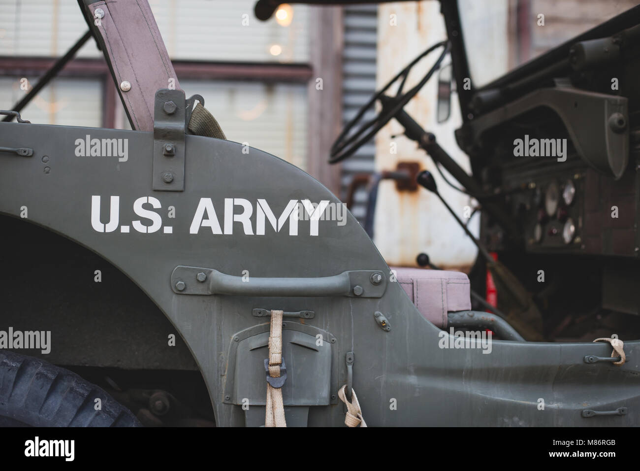 A part of old us army jeep Stock Photo