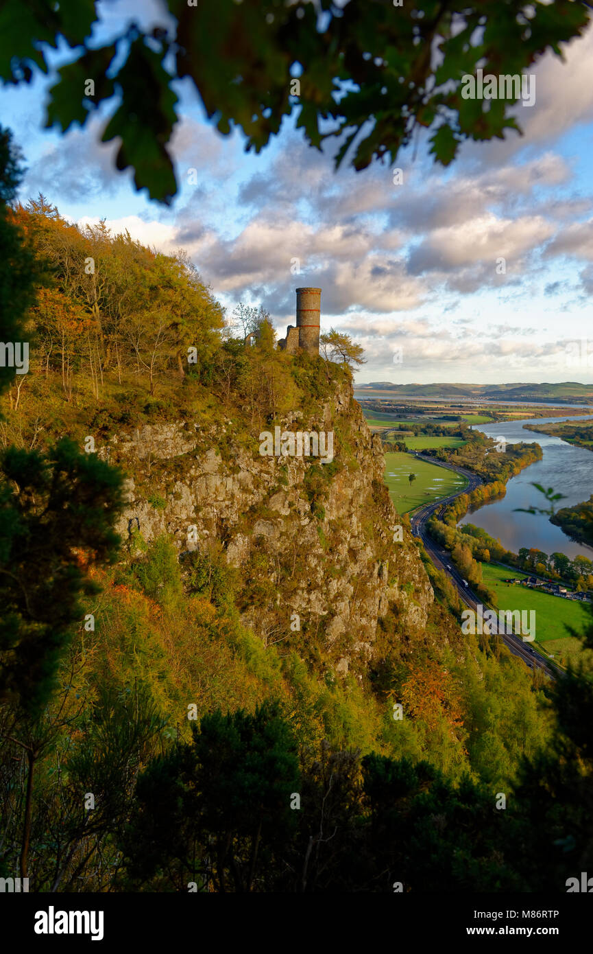 A view of the tower on Kinnoull Hill, Perth Scotland, looking North