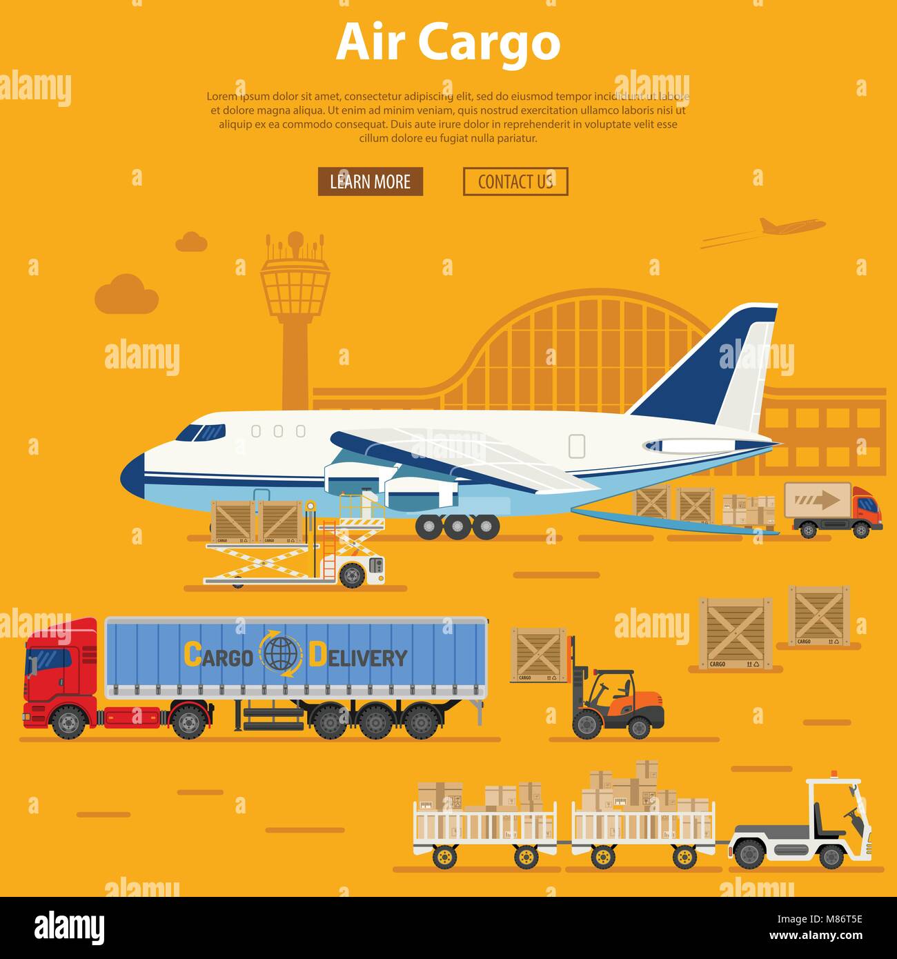 Air Cargo Delivery and Logistics Stock Vector