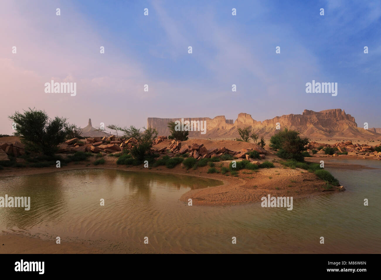 Desert landscape, Tuwaiq Mountains, Riyadh, Saudi Arabia Stock Photo