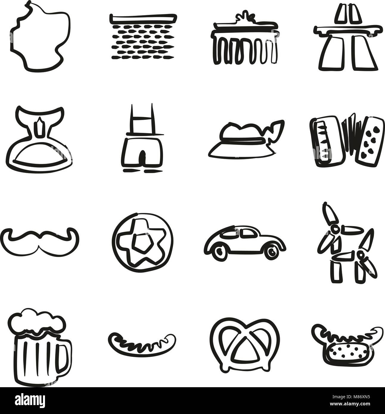 Germany Icons Freehand Stock Vector Image & Art - Alamy