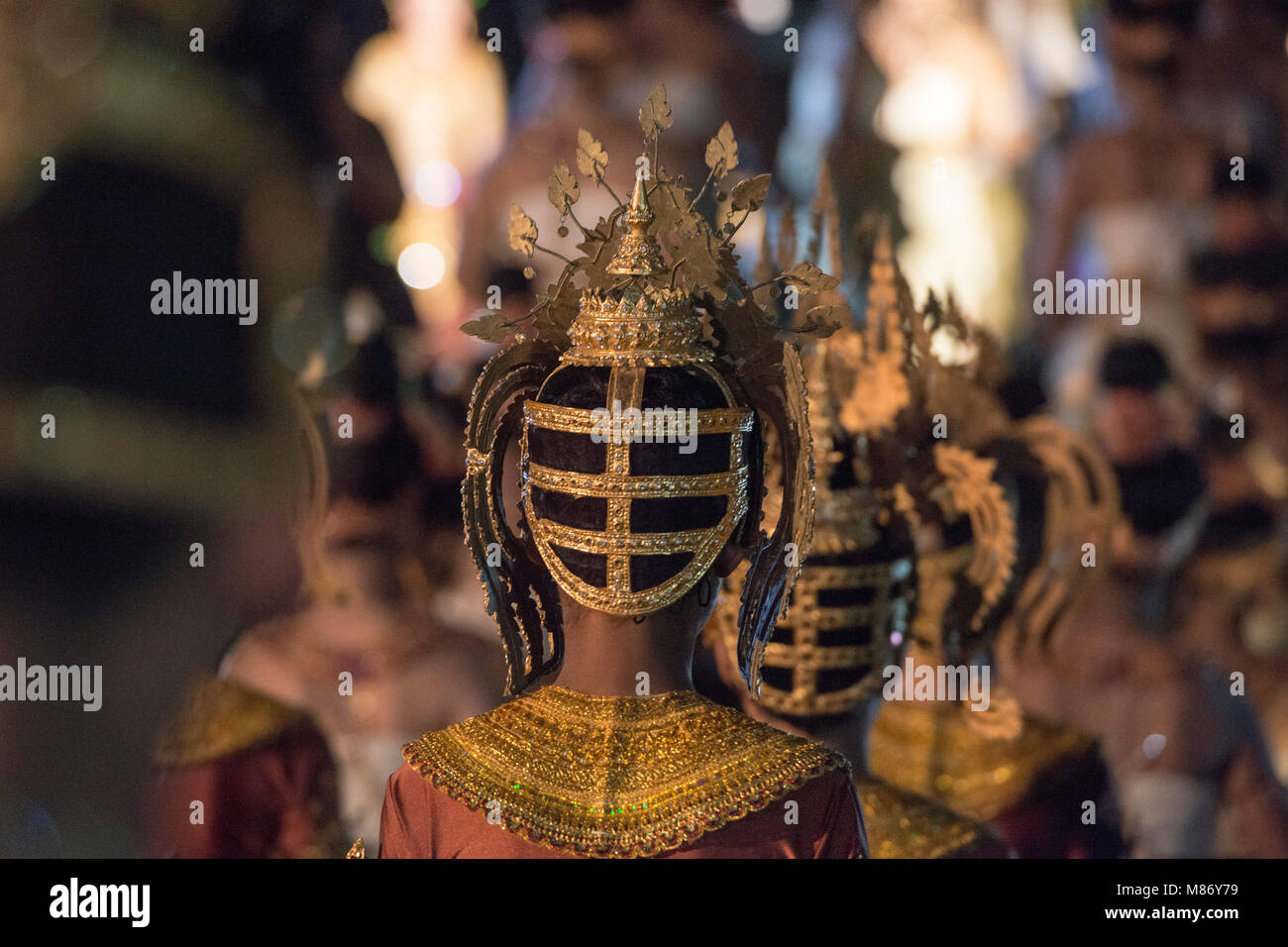 traditional dress Khmer dance girls at the Khmer Temple Ruins at the ...