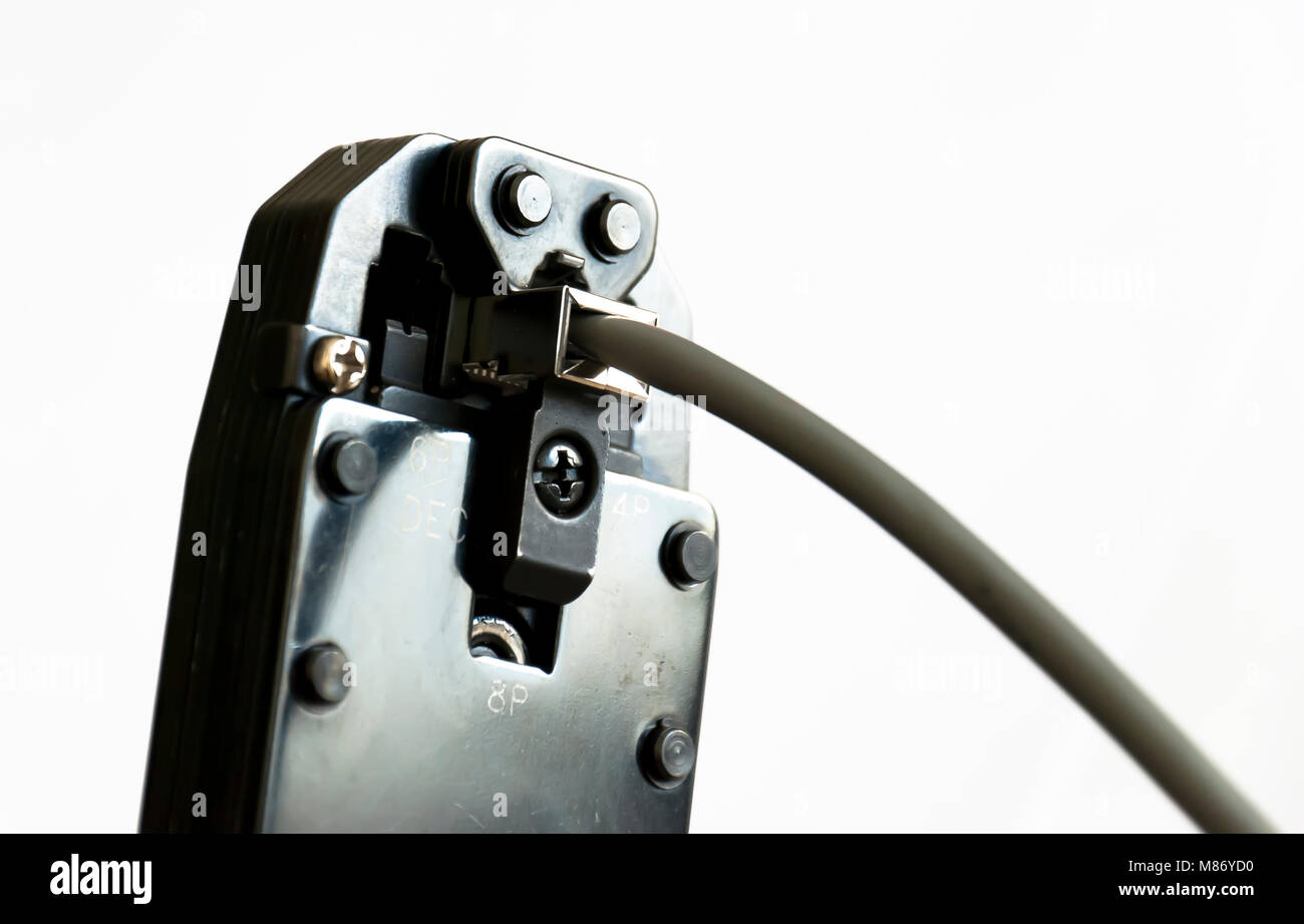 Repair of a network cable Stock Photo Alamy