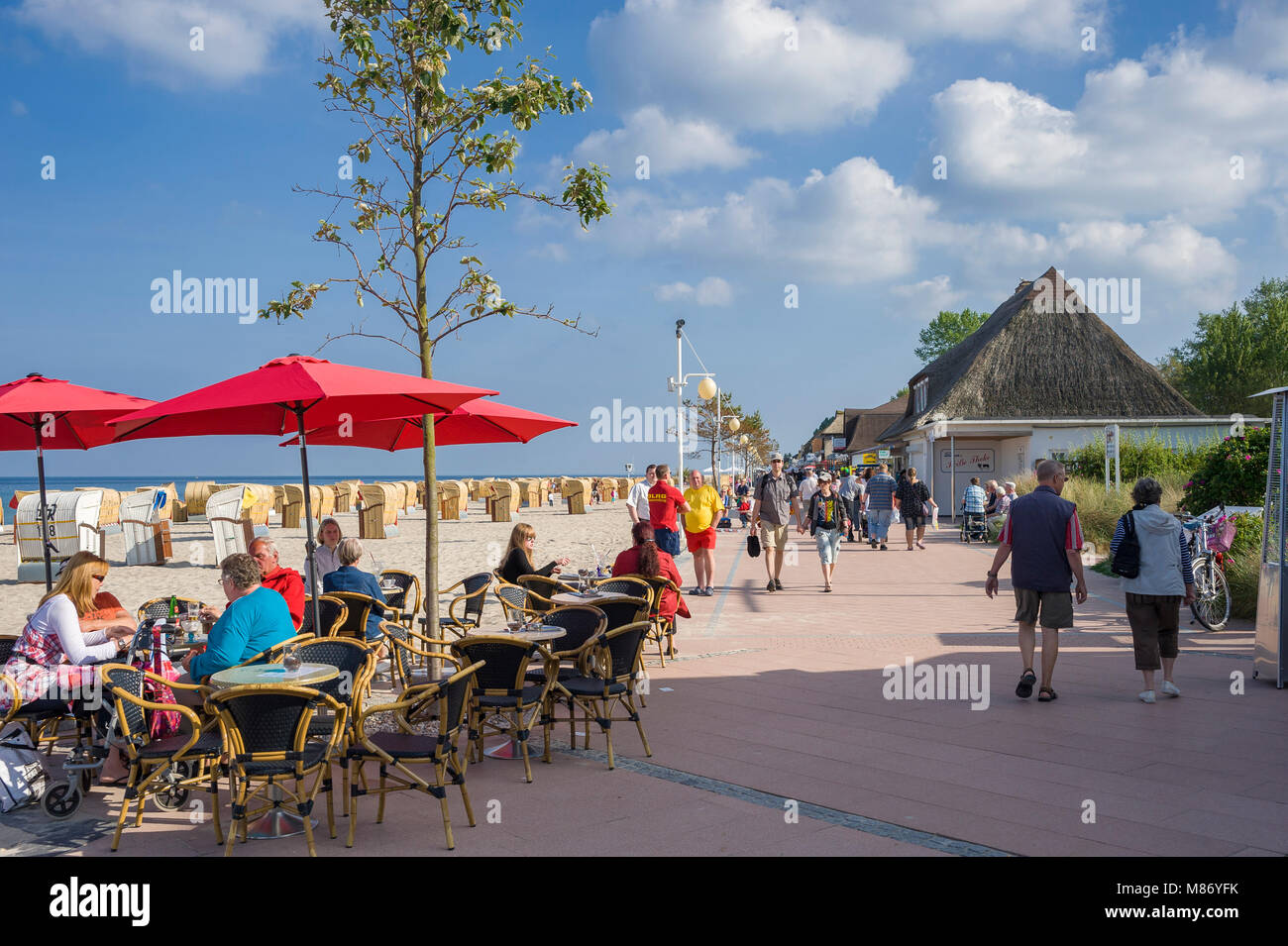 Tourists At The Beach Promenade Dahme Baltic Sea Schleswig Holstein Germany Europe Stock Photo Alamy