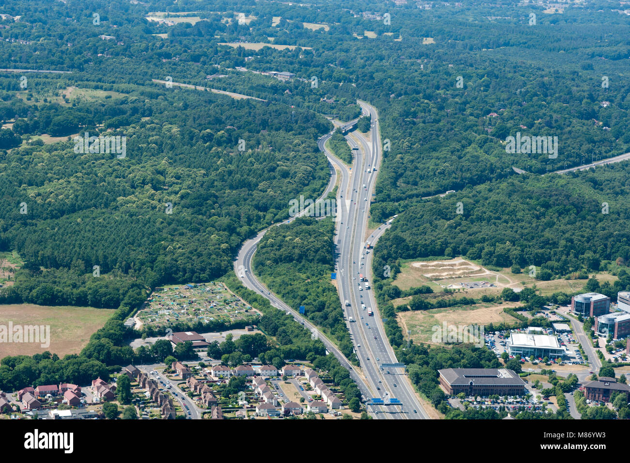 M27 Motorway near Southampton Stock Photo