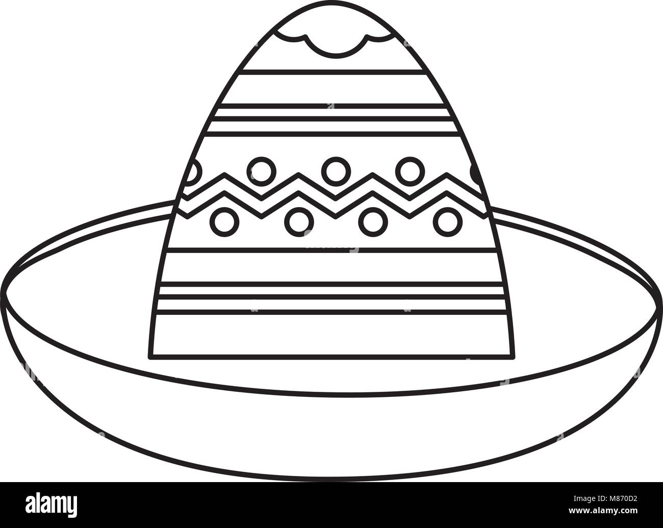 mexican hat icon over white background, vector illustration Stock ...