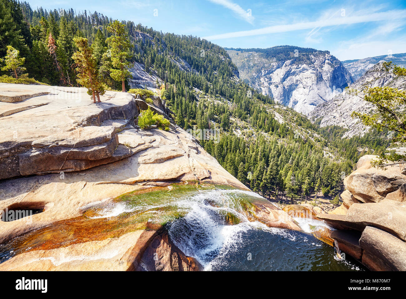 Waterfall in the Yosemite National Park, California, USA. Stock Photo