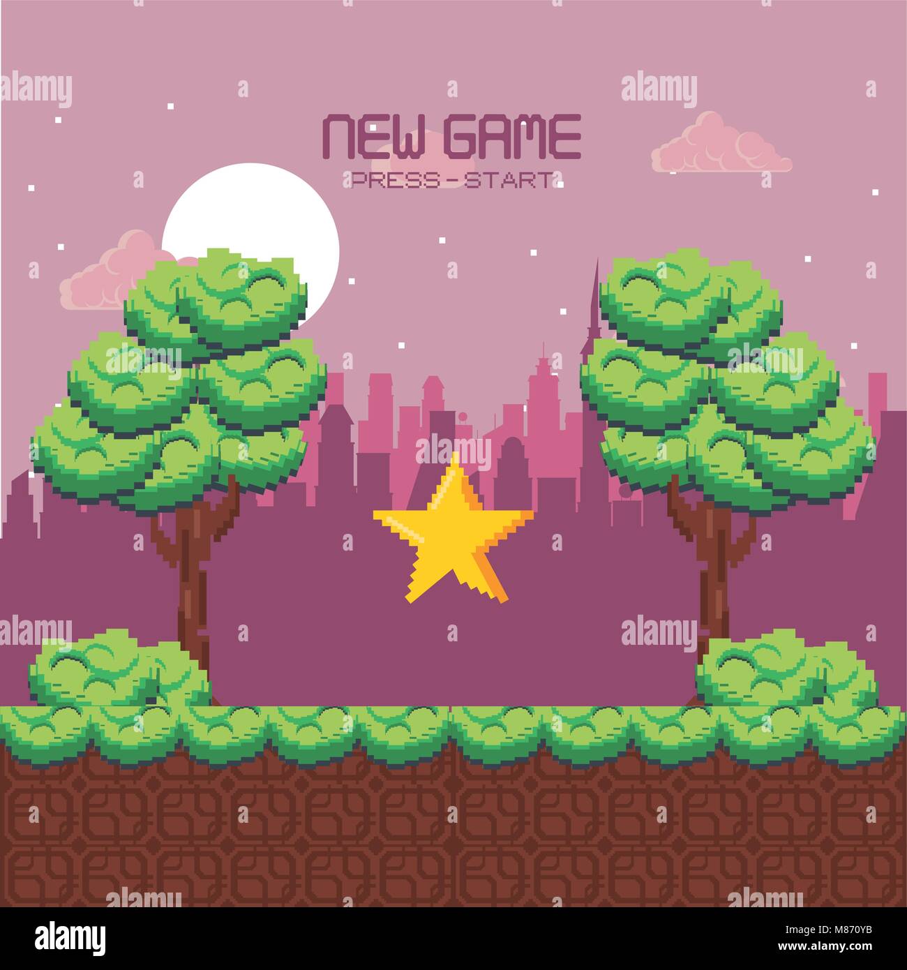 Pixelated urban videogame scenery vector illustration graphic design ...
