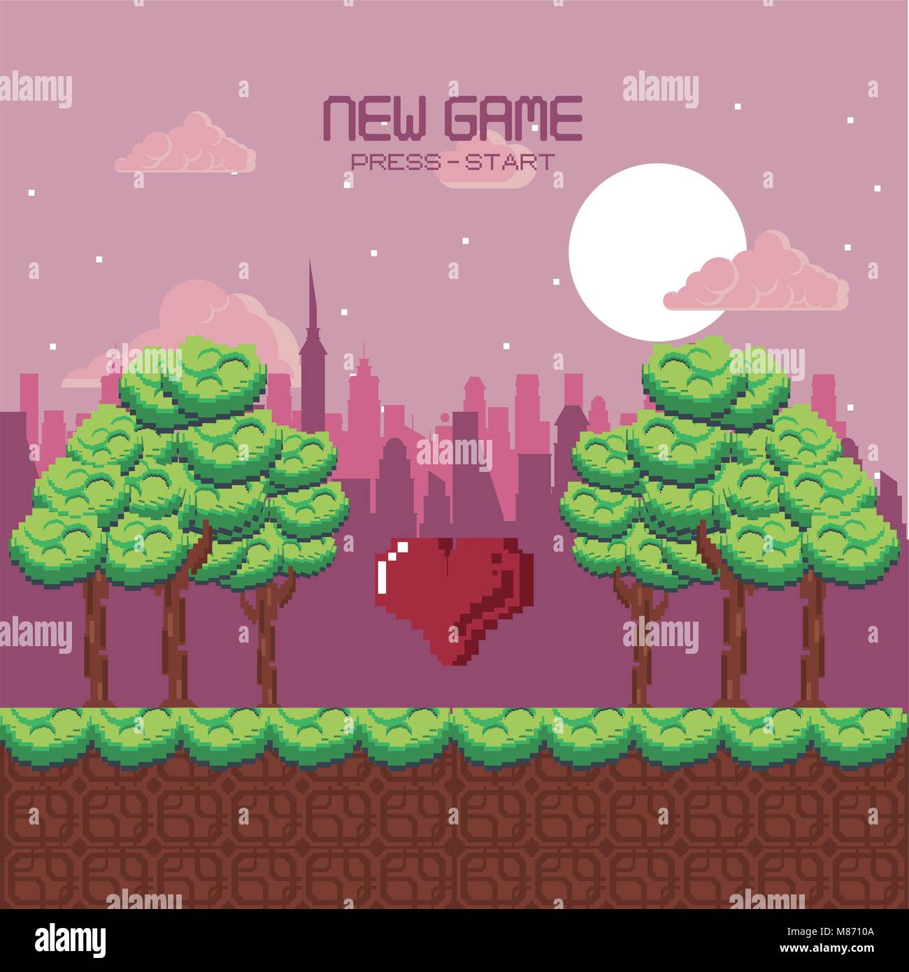 Pixelated urban videogame scenery vector illustration graphic design ...