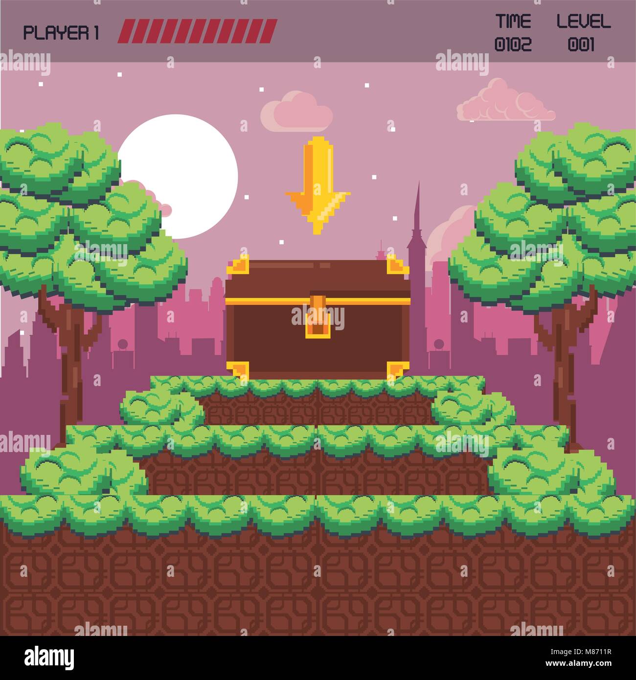 Pixelated urban videogame scenery vector illustration graphic design ...