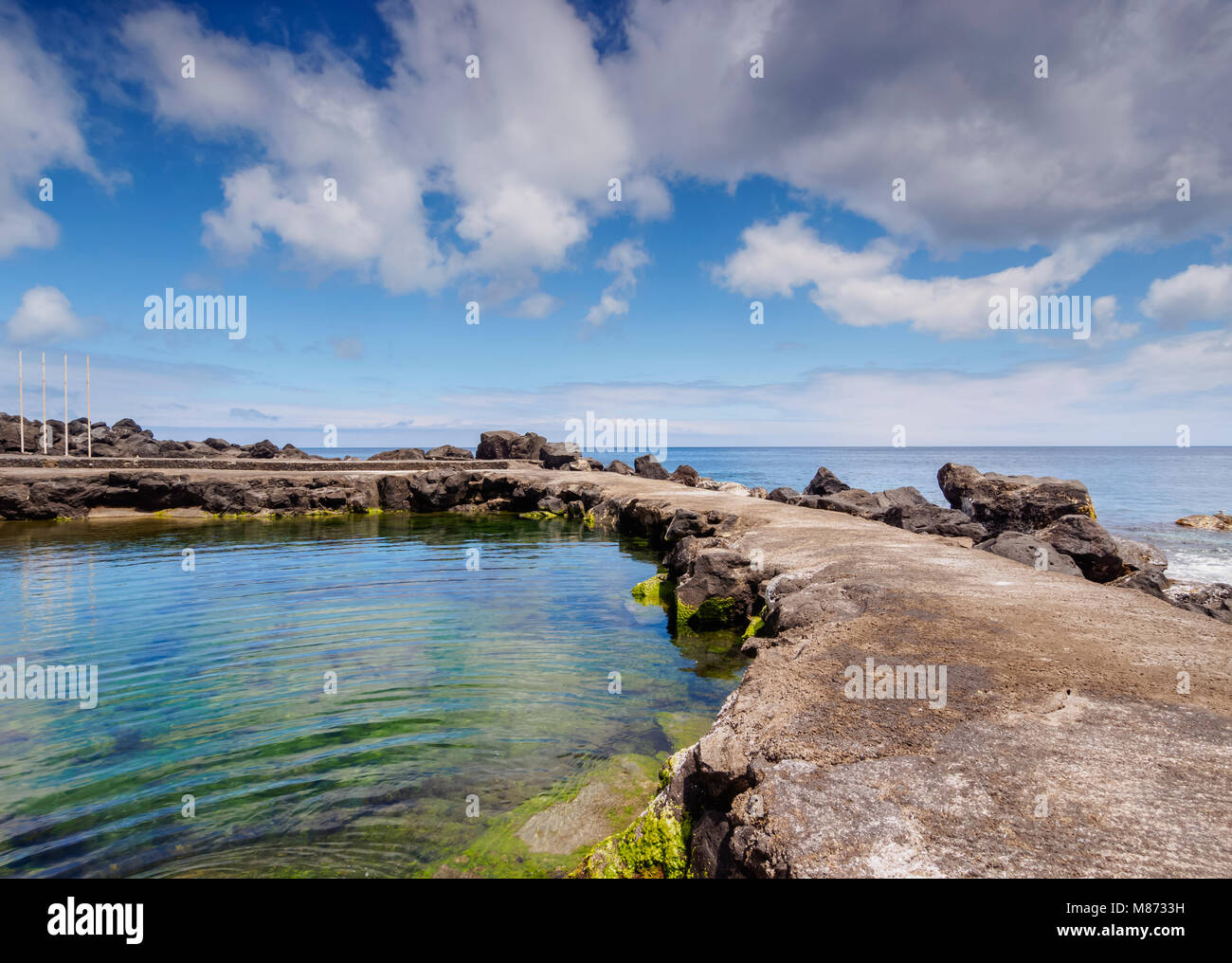 Natural Swimming Pool, Sao Miguel Island, Azores, Portugal Stock Photo