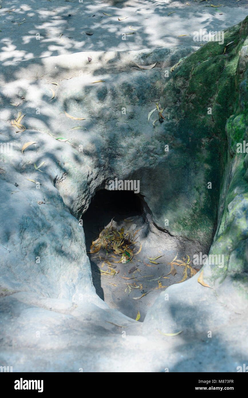 Entrance hole and ventilation hole to the Chi Chu tunnels, Vietnam