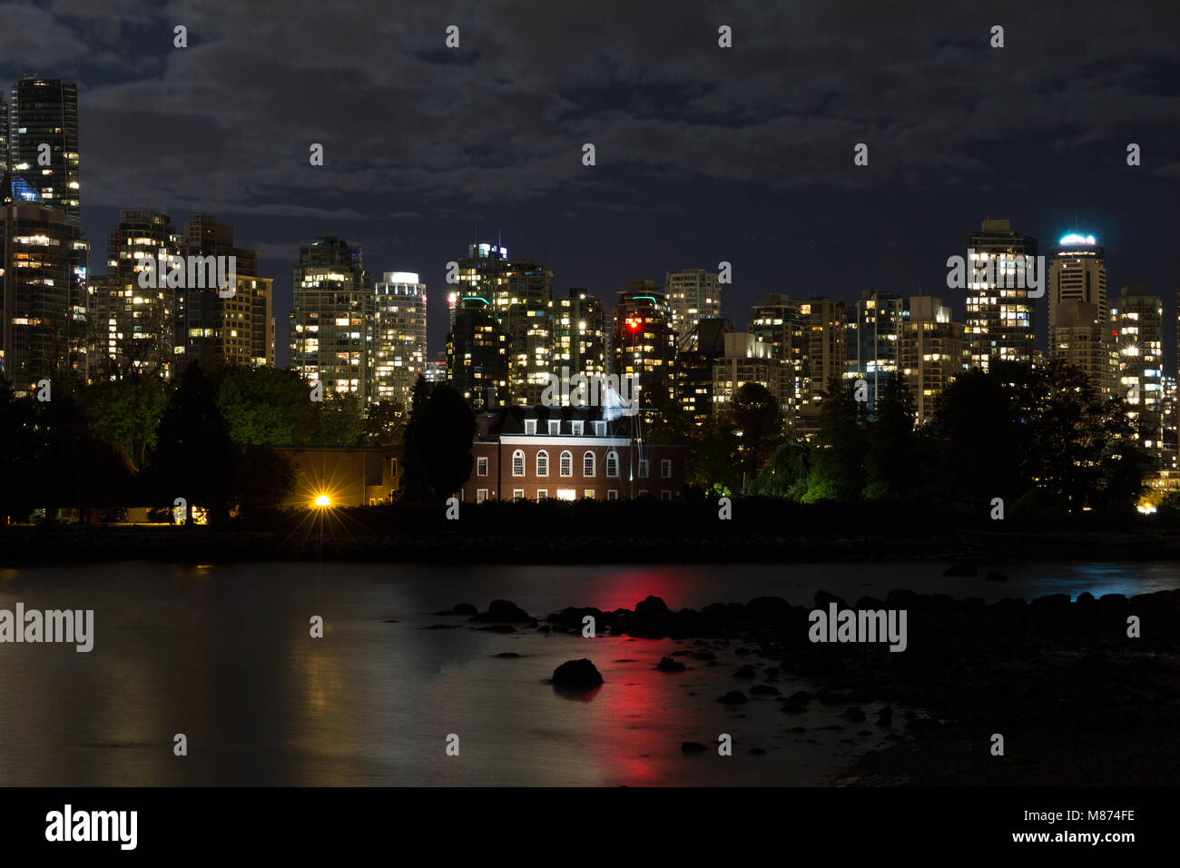 Vancouver at night viewed from the Stanley Park Stock Photo - Alamy