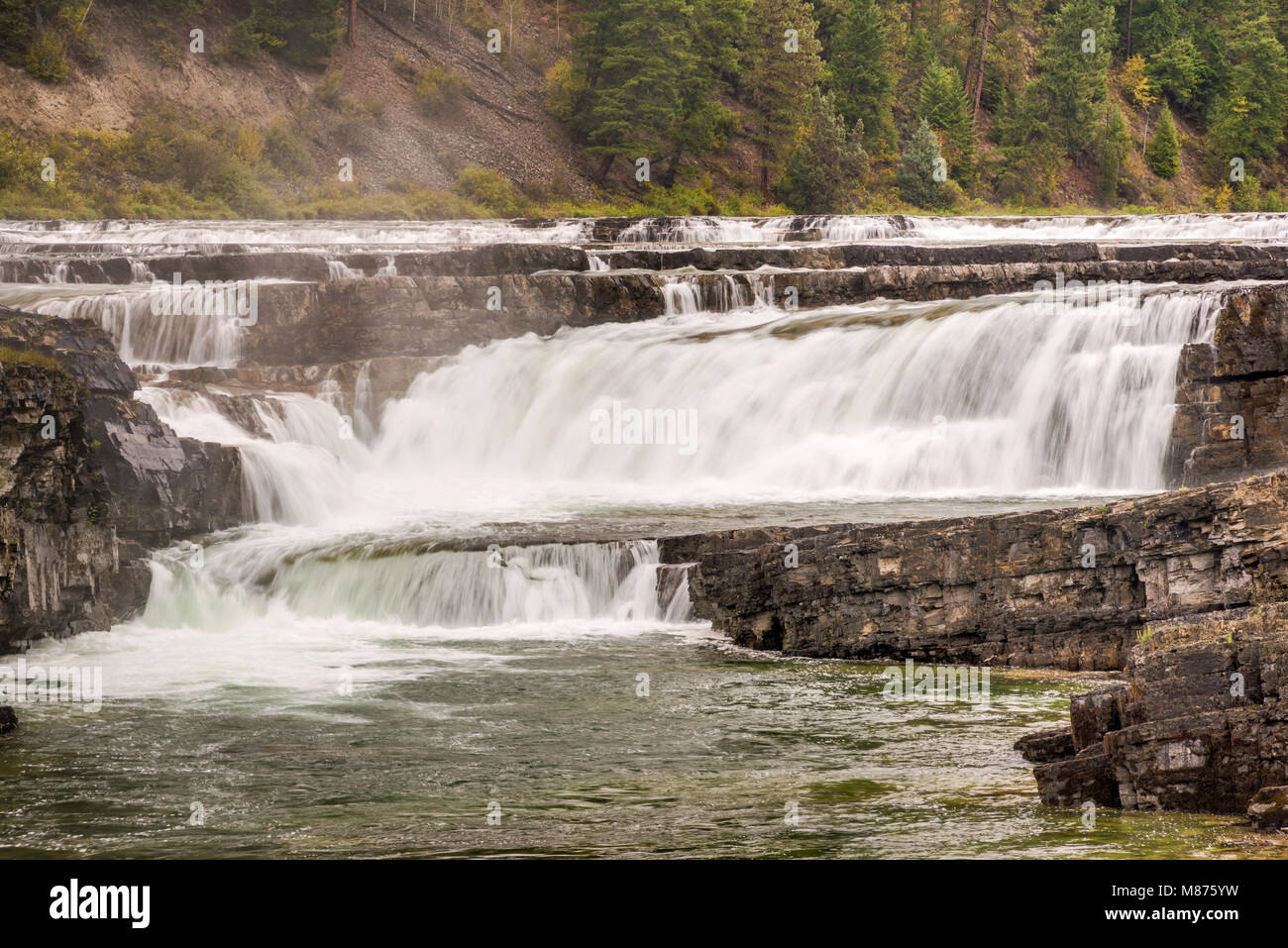 Kootenai Falls on Kootenai River, Kootenai National Forest, near Libby ...