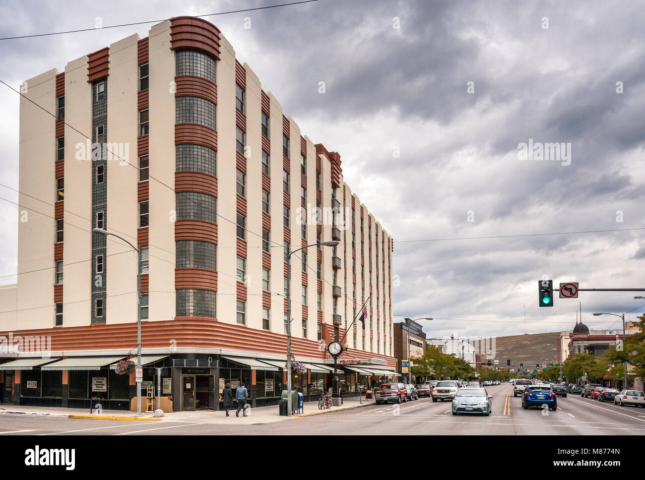 Florence Hotel at Higgins Street, Art Deco style, in Missoula, Montana