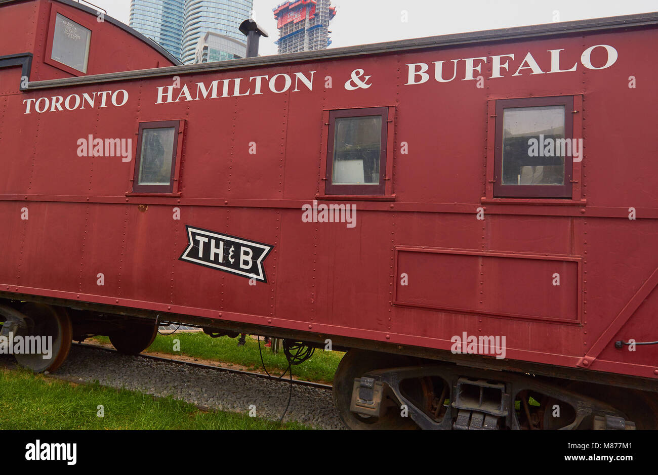 Toronto Hamilton and Buffalo Railway carriage, Toronto Railway Museum, John Street Roundhouse, downtown Toronto, Ontario, Canada. Stock Photo